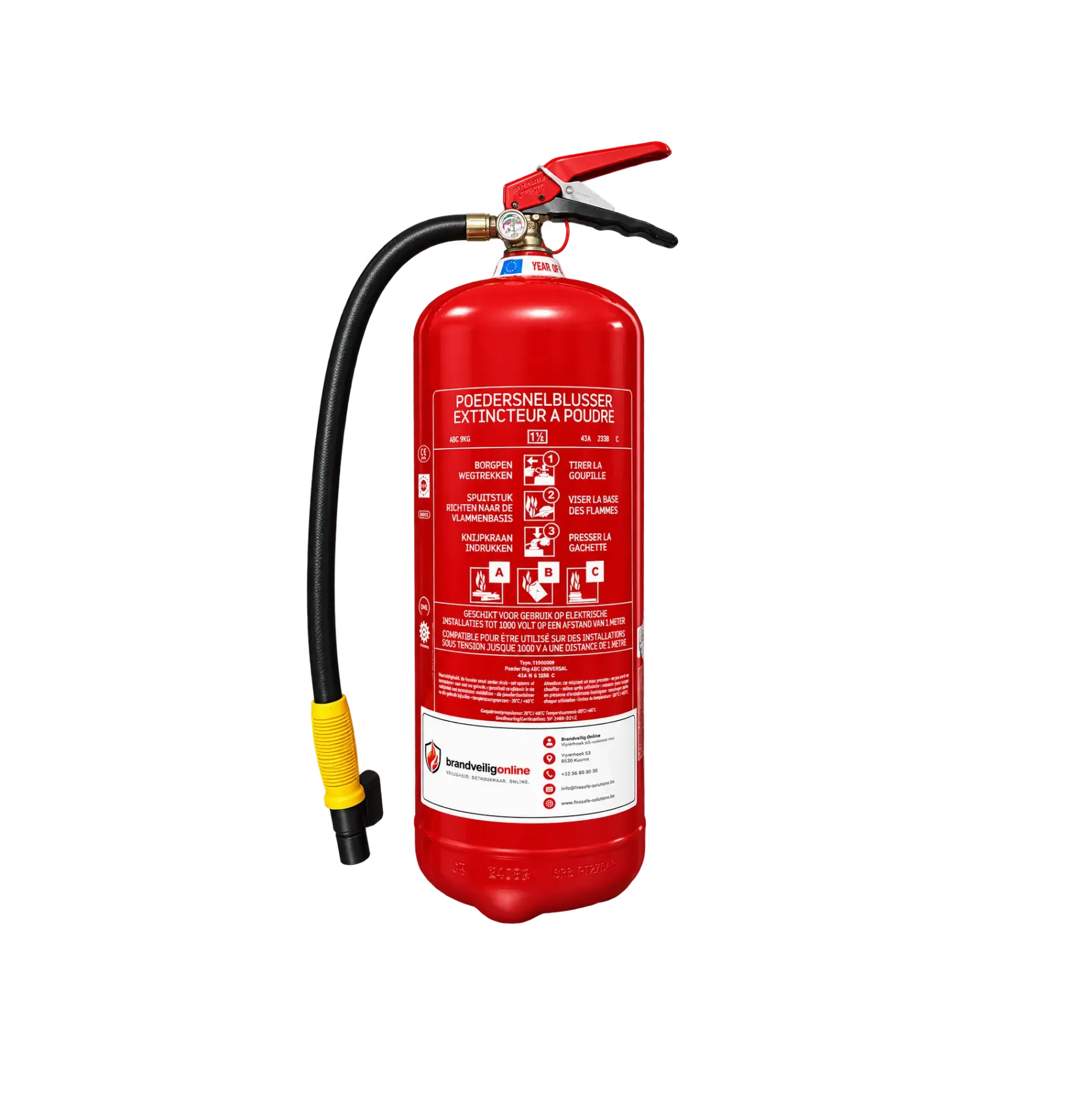 [BBS-000010172] Poederblusser 9 kg – 43A-233B-C – Permanente druk – BENOR