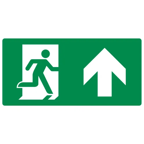 [BBS-000010143] Pictogram nooduitgang rechtdoor (Sticker, 150x75mm)