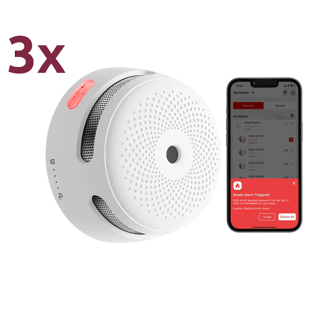 [BBS-000010206] X-Sense XS01-M Slimme Rookmelder met SBS50 Hub-ondersteuning - Set van 3