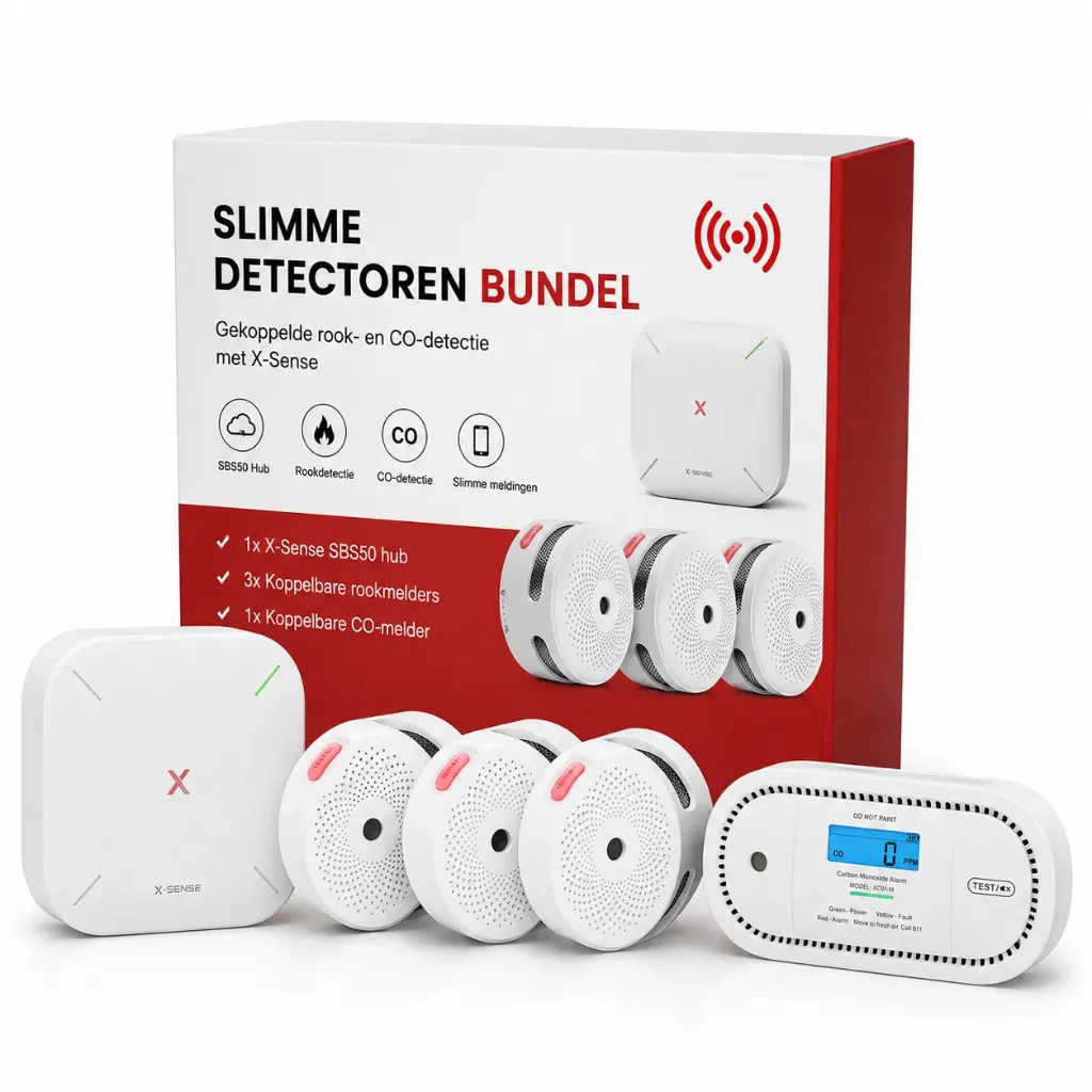 Slimme detectoren bundel – Gekoppelde rook- en CO-detectie met X-Sense